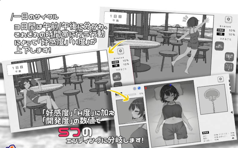 [日系/新作]心跳加速南国度假村的打工三日”性”活 官方中文版+日系动态双端SLG游戏+2G